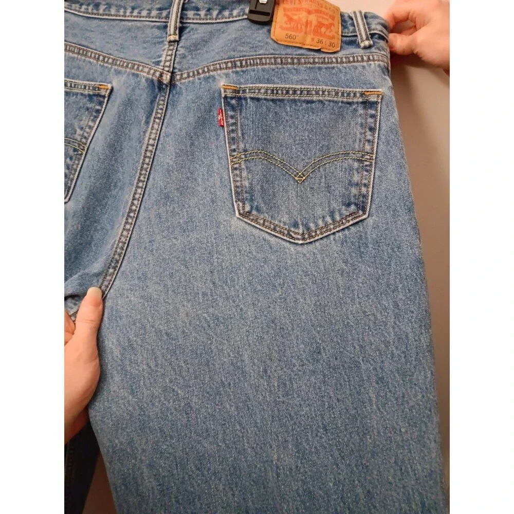 Levi's 560 Loose Fit Jeans Men's 36x30 Blue Relaxed Tapered Denim Red Tab